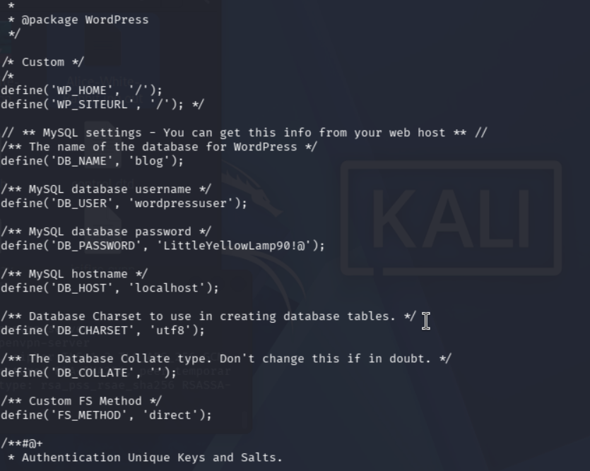 Lectura del archivo wp-config.php